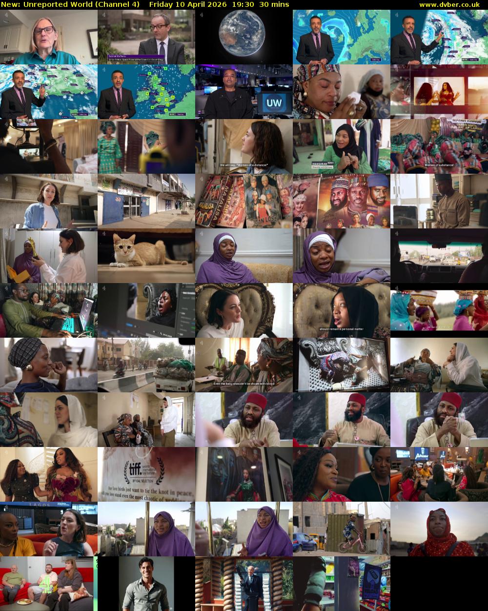 Unreported World (Channel 4) Friday 10 April 2026 19:30 - 20:00