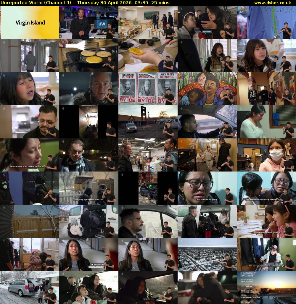 Unreported World (Channel 4) Thursday 30 April 2026 03:35 - 04:00