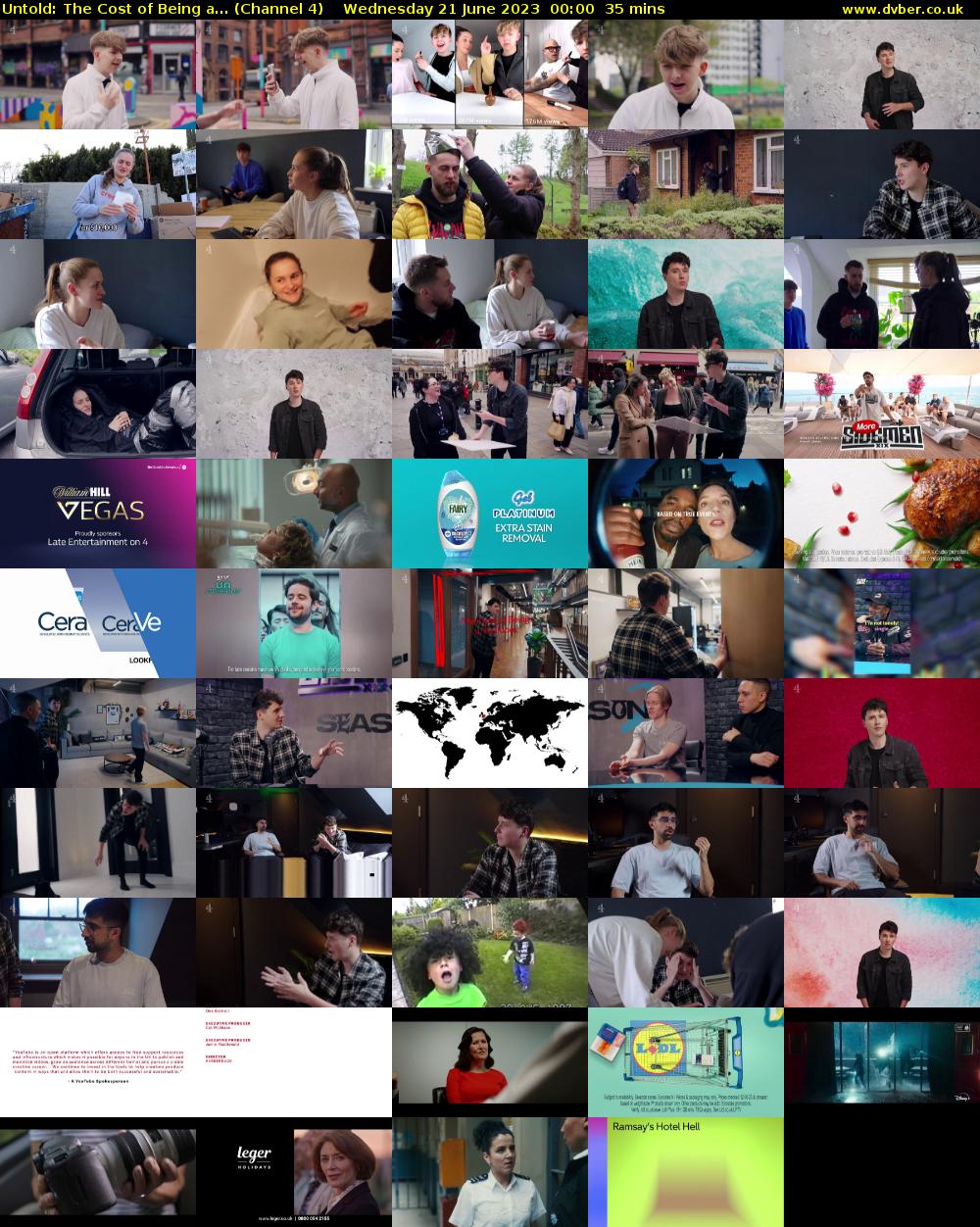 Untold: The Cost of Being a... (Channel 4) Wednesday 21 June 2023 00:00 - 00:35