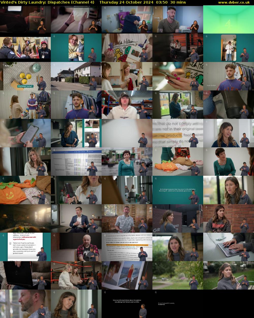 Vinted's Dirty Laundry: Dispatches (Channel 4) Thursday 24 October 2024 03:50 - 04:20