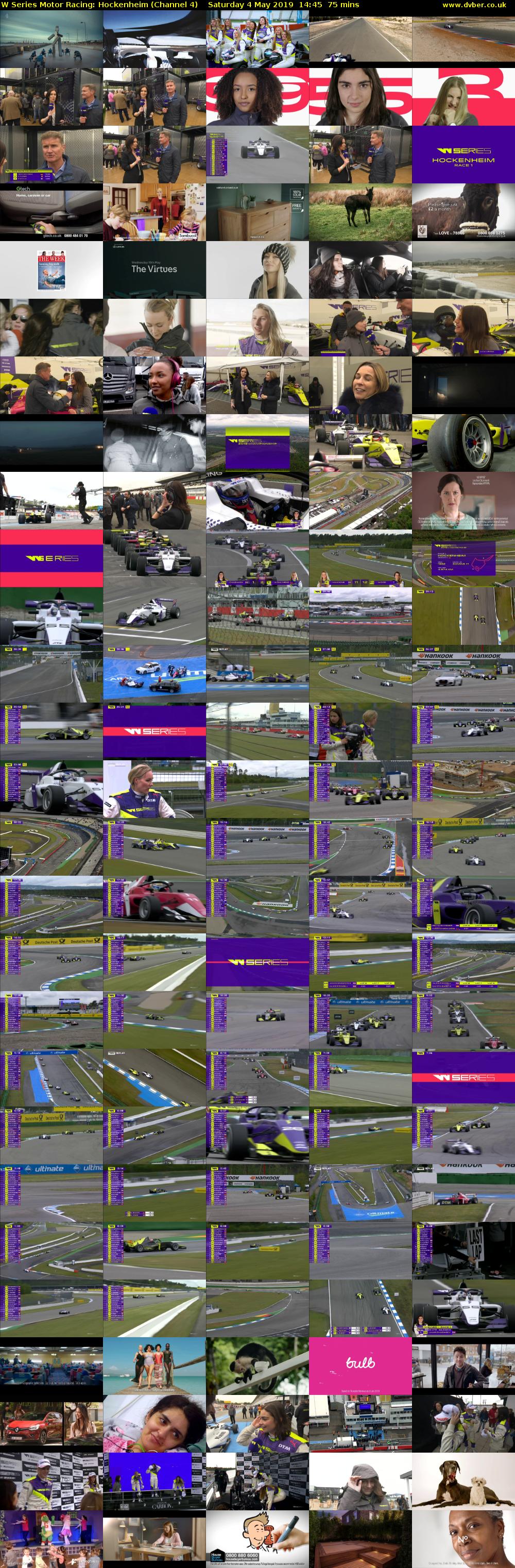 W Series Motor Racing: Hockenheim (Channel 4) Saturday 4 May 2019 14:45 - 16:00