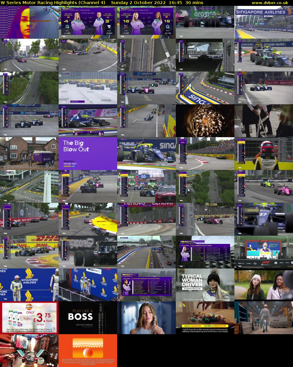 W Series Motor Racing Highlights (Channel 4) Sunday 2 October 2022 16:45 - 17:15