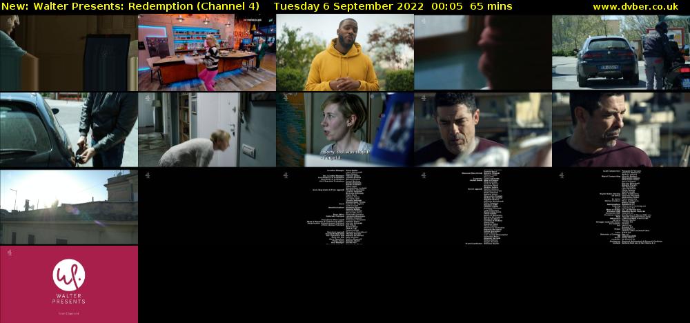 Walter Presents: Redemption (Channel 4) Tuesday 6 September 2022 00:05 - 01:10