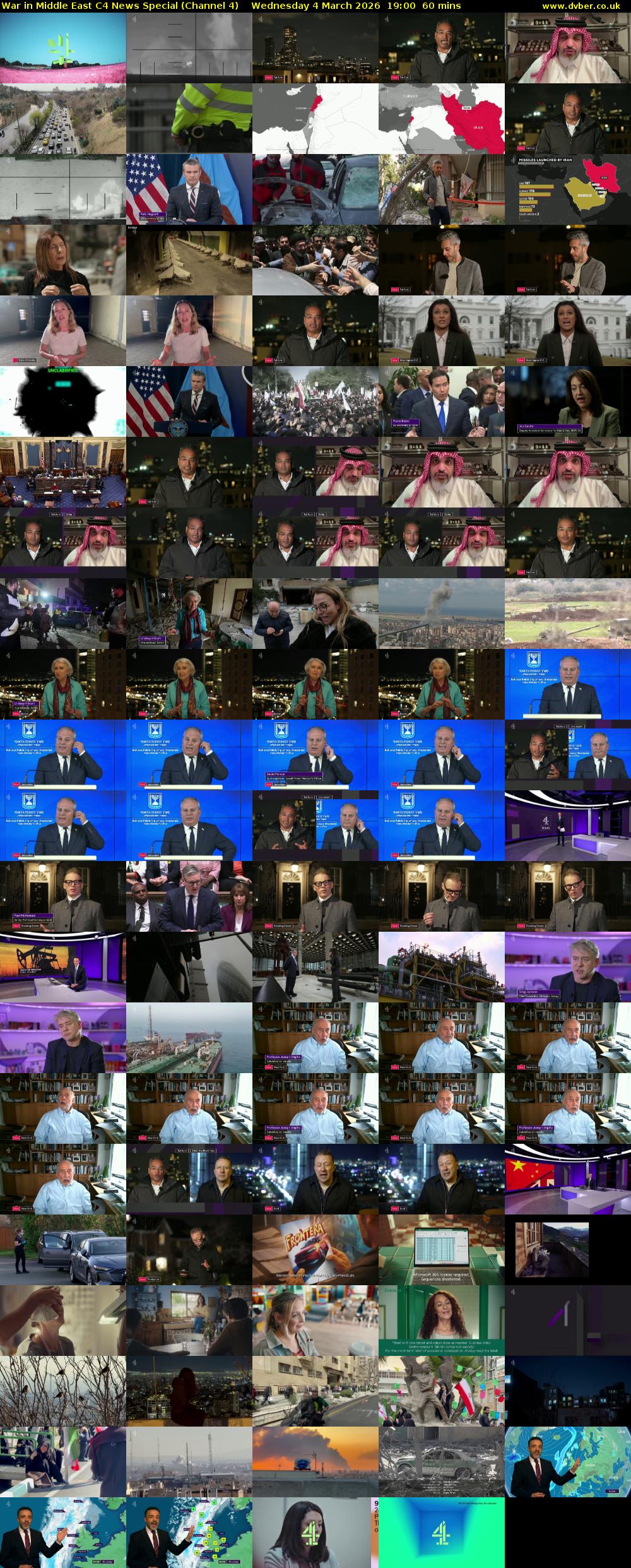 War in Middle East C4 News Special (Channel 4) Wednesday 4 March 2026 19:00 - 20:00