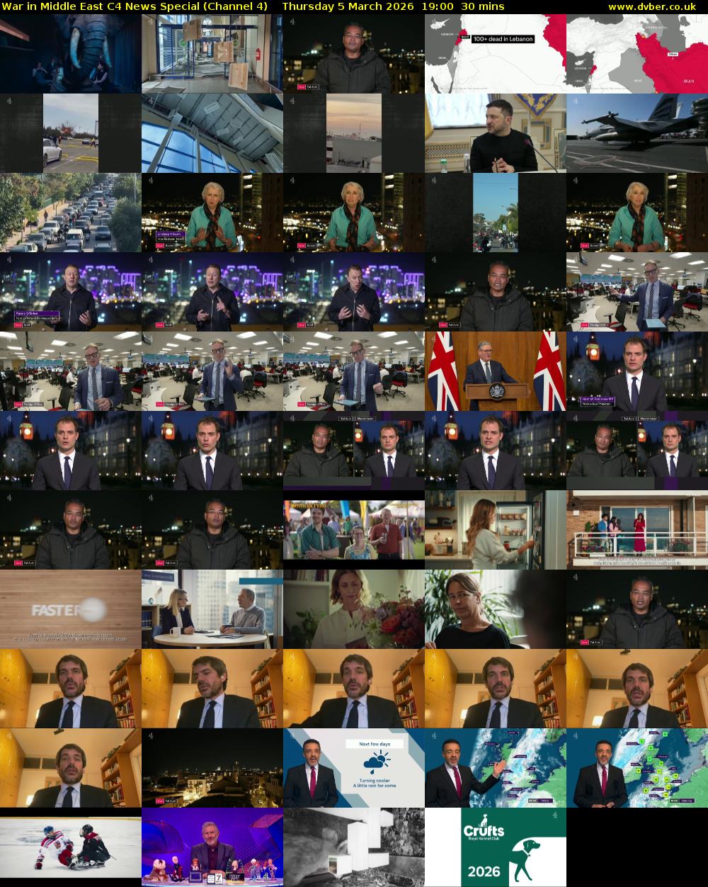 War in Middle East C4 News Special (Channel 4) Thursday 5 March 2026 19:00 - 19:30