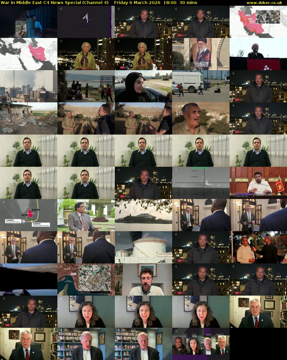 War in Middle East C4 News Special (Channel 4) Friday 6 March 2026 18:00 - 18:30