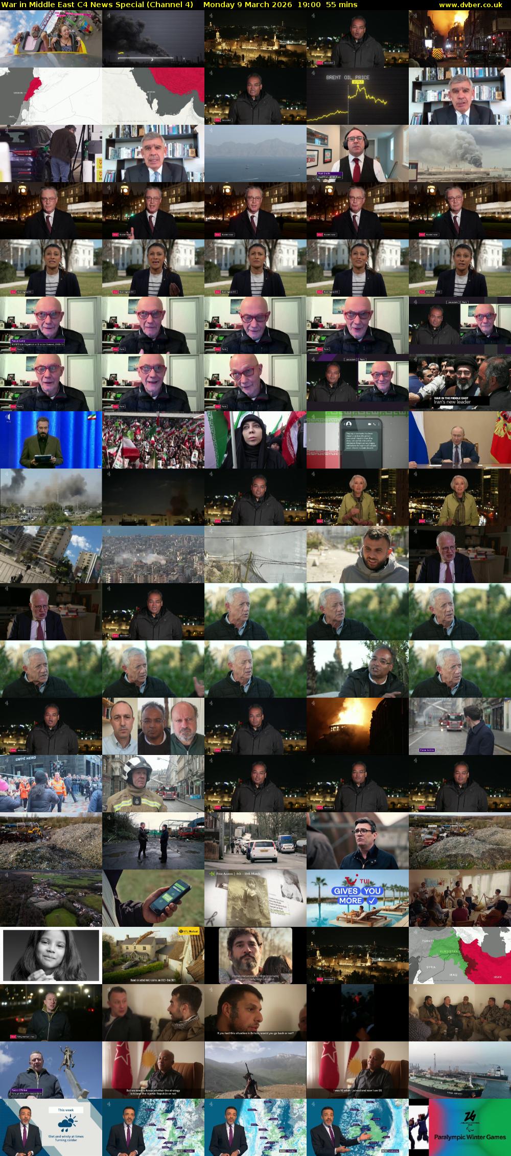 War in Middle East C4 News Special (Channel 4) Monday 9 March 2026 19:00 - 19:55