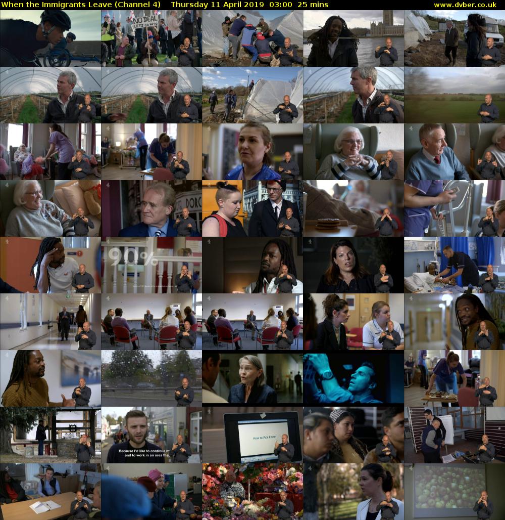 When the Immigrants Leave (Channel 4) Thursday 11 April 2019 03:00 - 03:25
