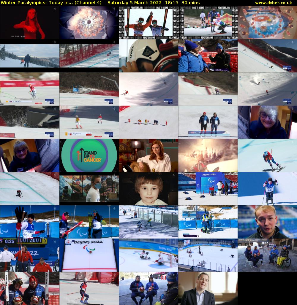 Winter Paralympics: Today in... (Channel 4) Saturday 5 March 2022 18:15 - 18:45