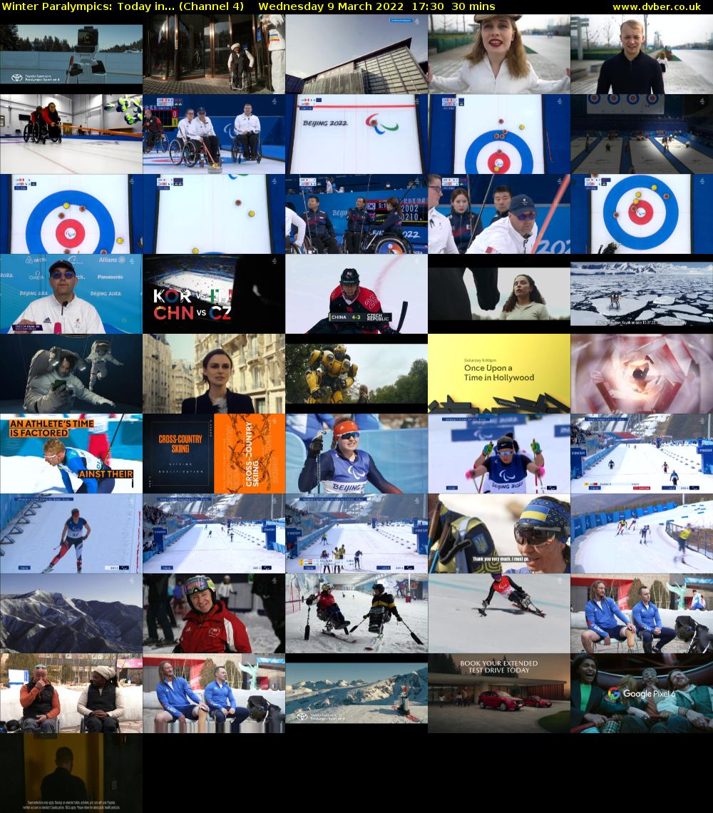 Winter Paralympics: Today in... (Channel 4) Wednesday 9 March 2022 17:30 - 18:00