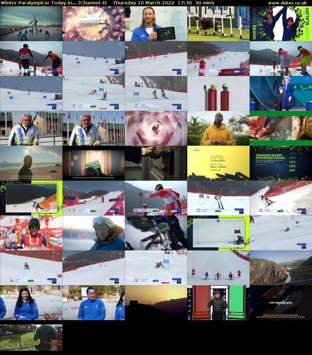 Winter Paralympics: Today in... (Channel 4) Thursday 10 March 2022 17:30 - 18:00