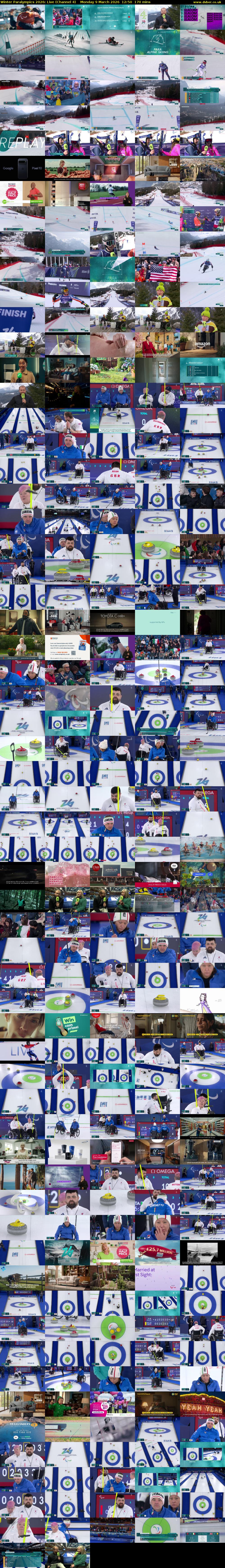 Winter Paralympics 2026: Live (Channel 4) Monday 9 March 2026 12:50 - 15:40