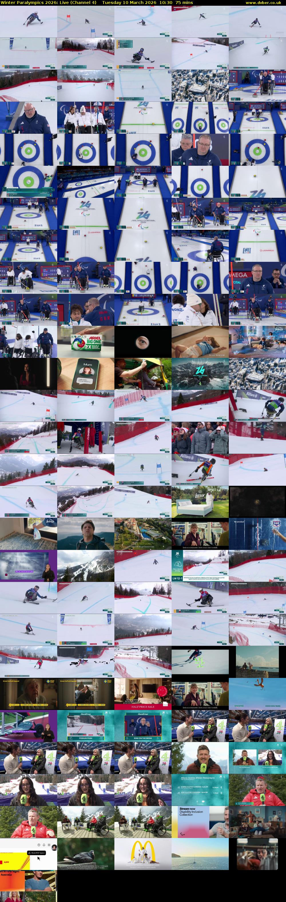 Winter Paralympics 2026: Live (Channel 4) Tuesday 10 March 2026 10:30 - 11:45