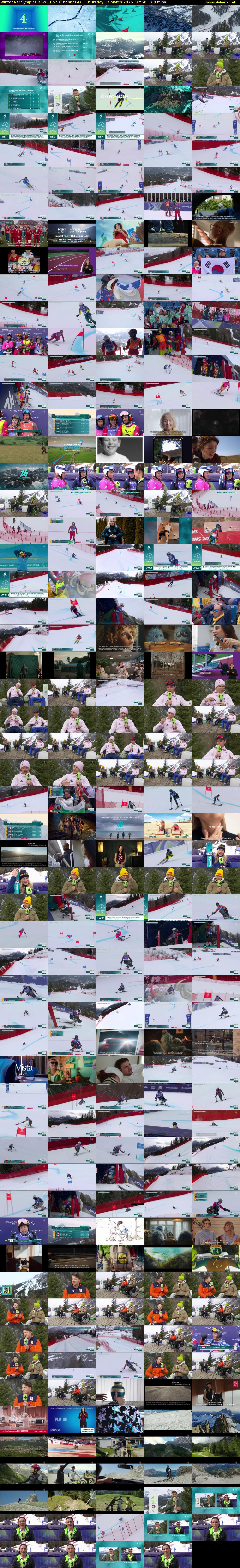 Winter Paralympics 2026: Live (Channel 4) Thursday 12 March 2026 07:50 - 10:30