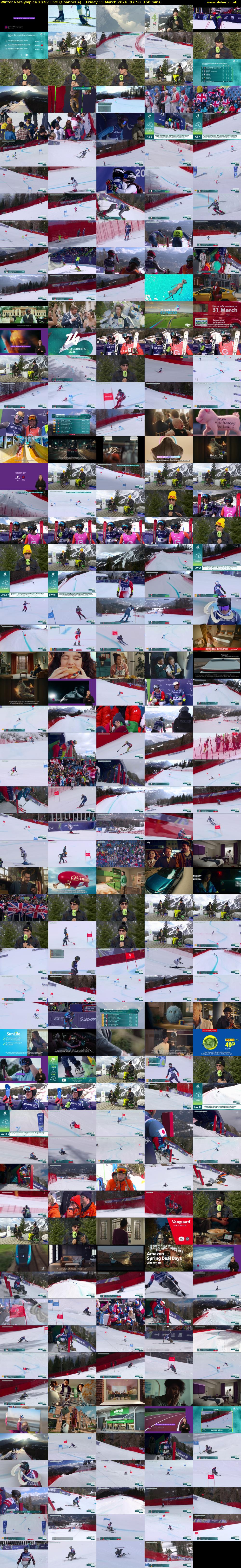 Winter Paralympics 2026: Live (Channel 4) Friday 13 March 2026 07:50 - 10:30