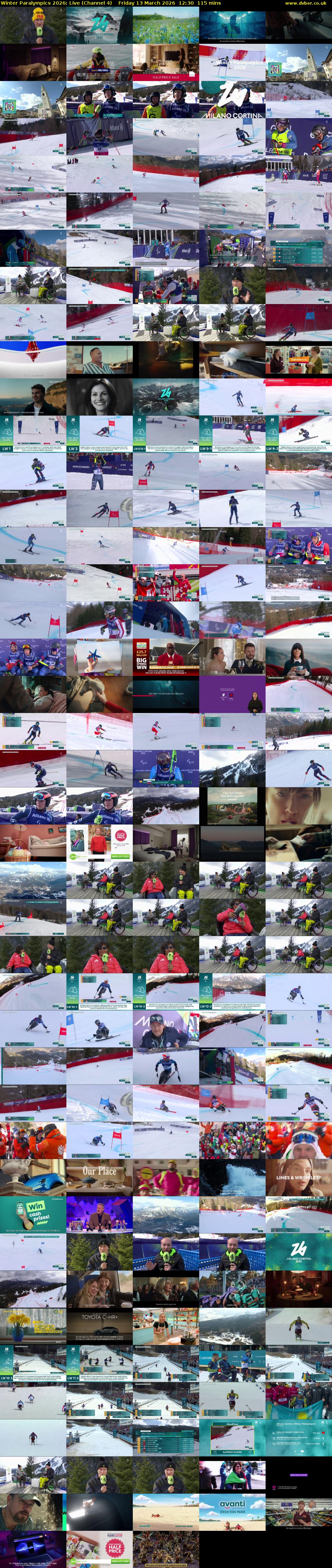 Winter Paralympics 2026: Live (Channel 4) Friday 13 March 2026 12:30 - 14:25