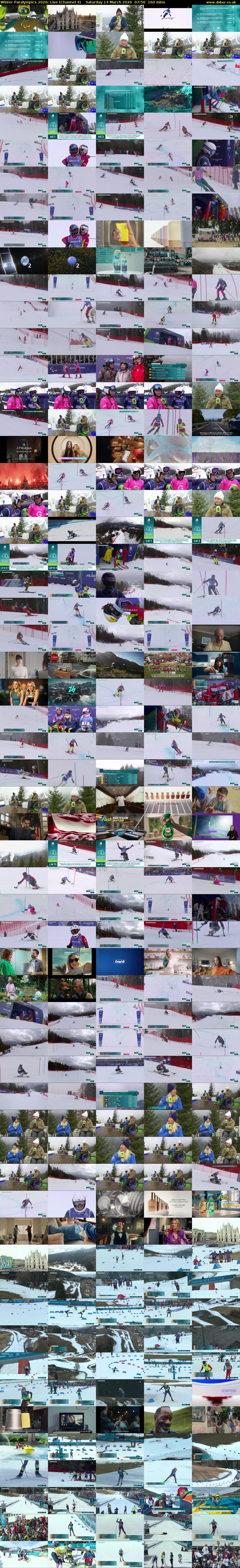 Winter Paralympics 2026: Live (Channel 4) Saturday 14 March 2026 07:50 - 10:30