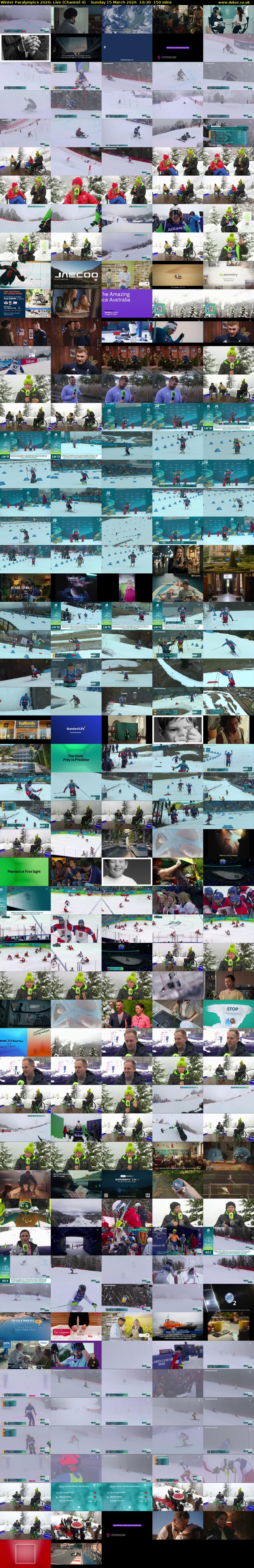 Winter Paralympics 2026: Live (Channel 4) Sunday 15 March 2026 10:30 - 13:00