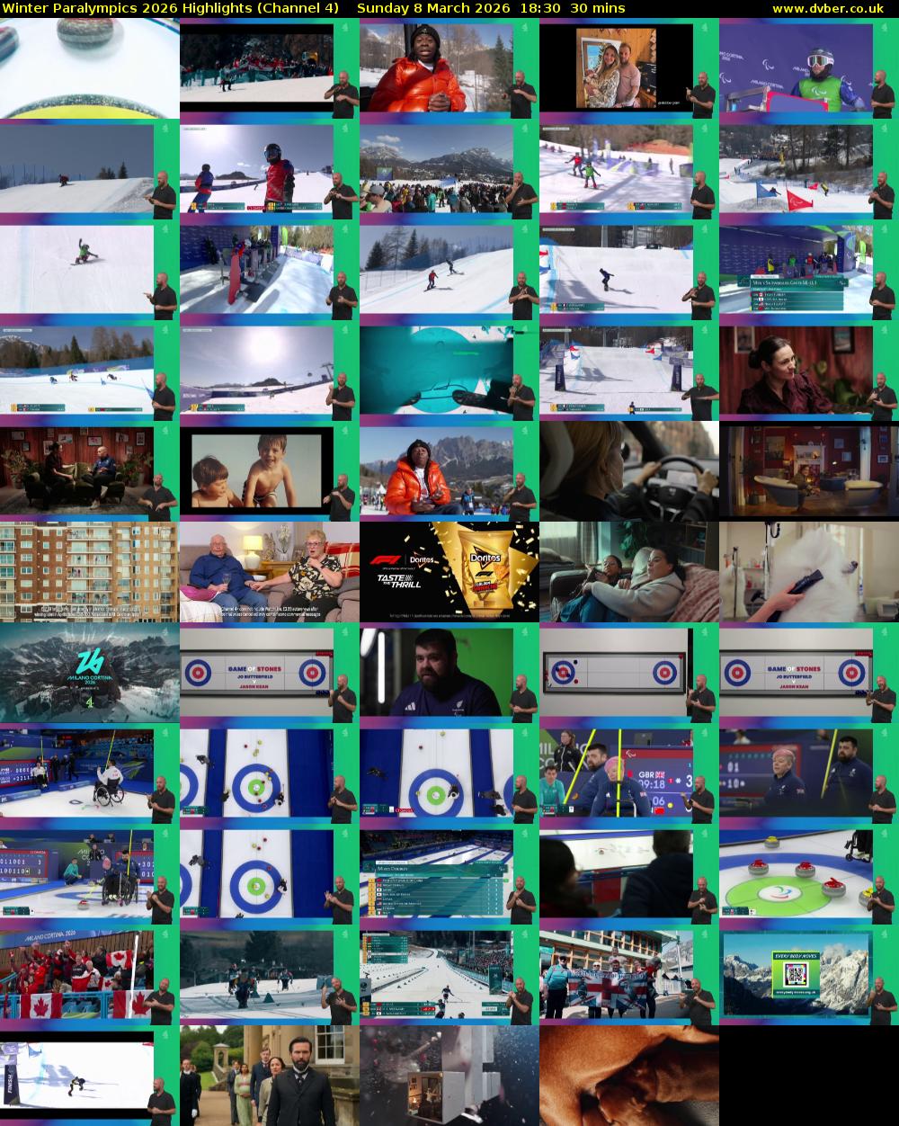 Winter Paralympics 2026 Highlights (Channel 4) Sunday 8 March 2026 18:30 - 19:00