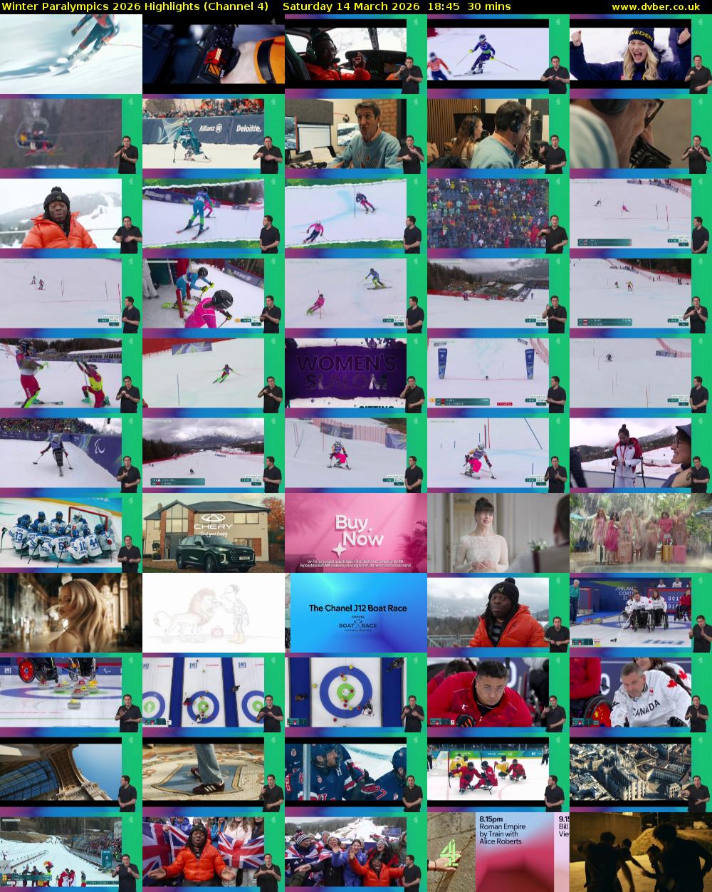 Winter Paralympics 2026 Highlights (Channel 4) Saturday 14 March 2026 18:45 - 19:15