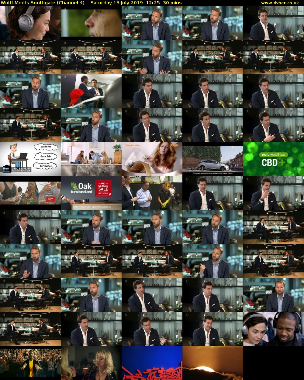 Wolff Meets Southgate (Channel 4) Saturday 13 July 2019 12:25 - 12:55