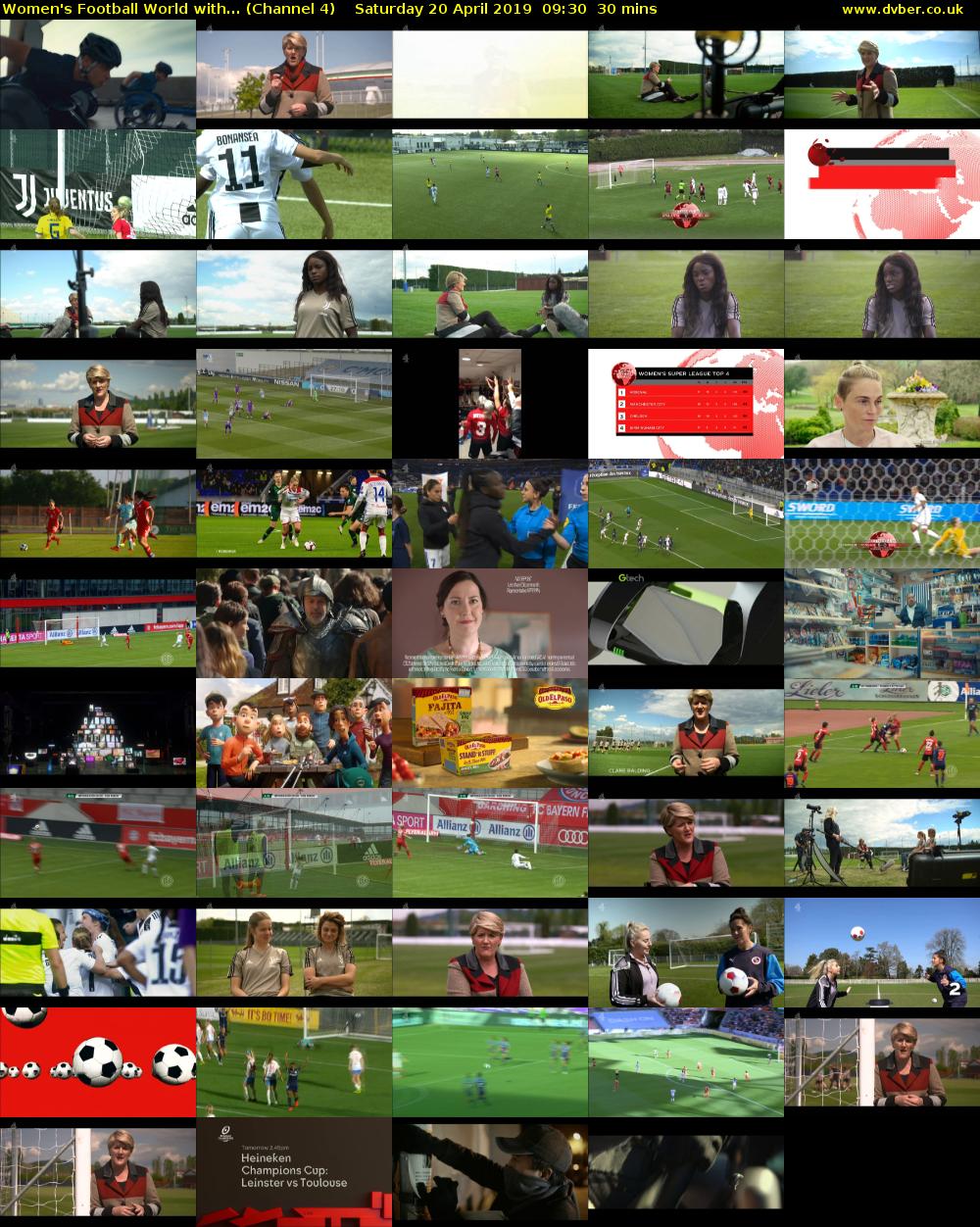 Women's Football World with... (Channel 4) Saturday 20 April 2019 09:30 - 10:00
