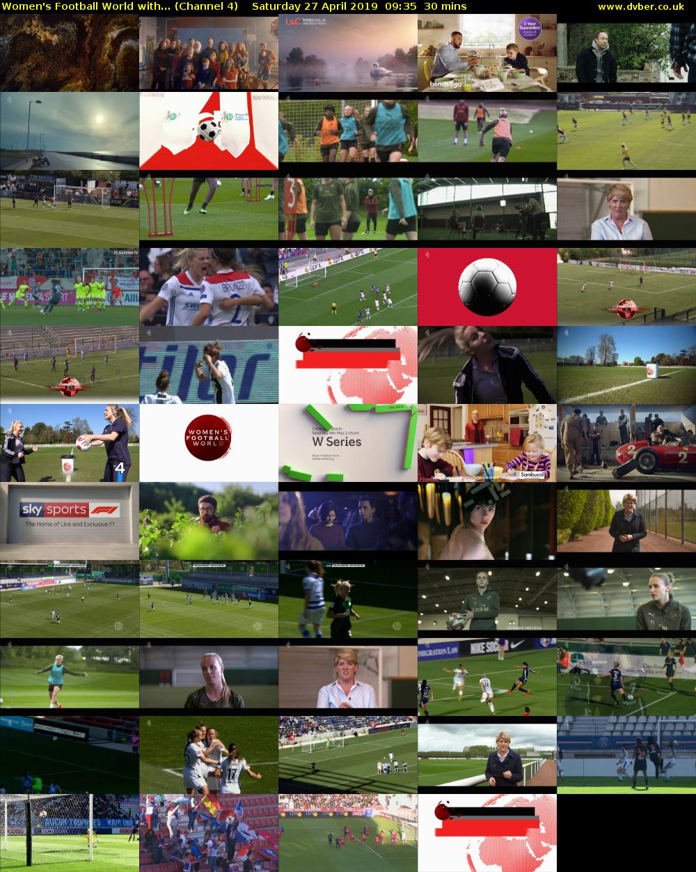 Women's Football World with... (Channel 4) Saturday 27 April 2019 09:35 - 10:05