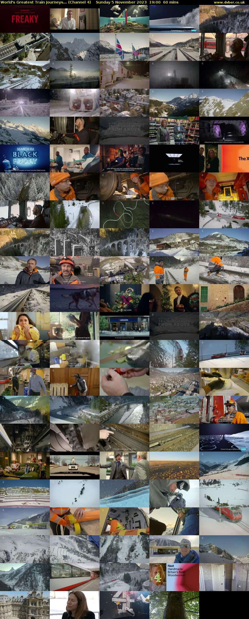 World's Greatest Train Journeys... (Channel 4) Sunday 5 November 2023 19:00 - 20:00