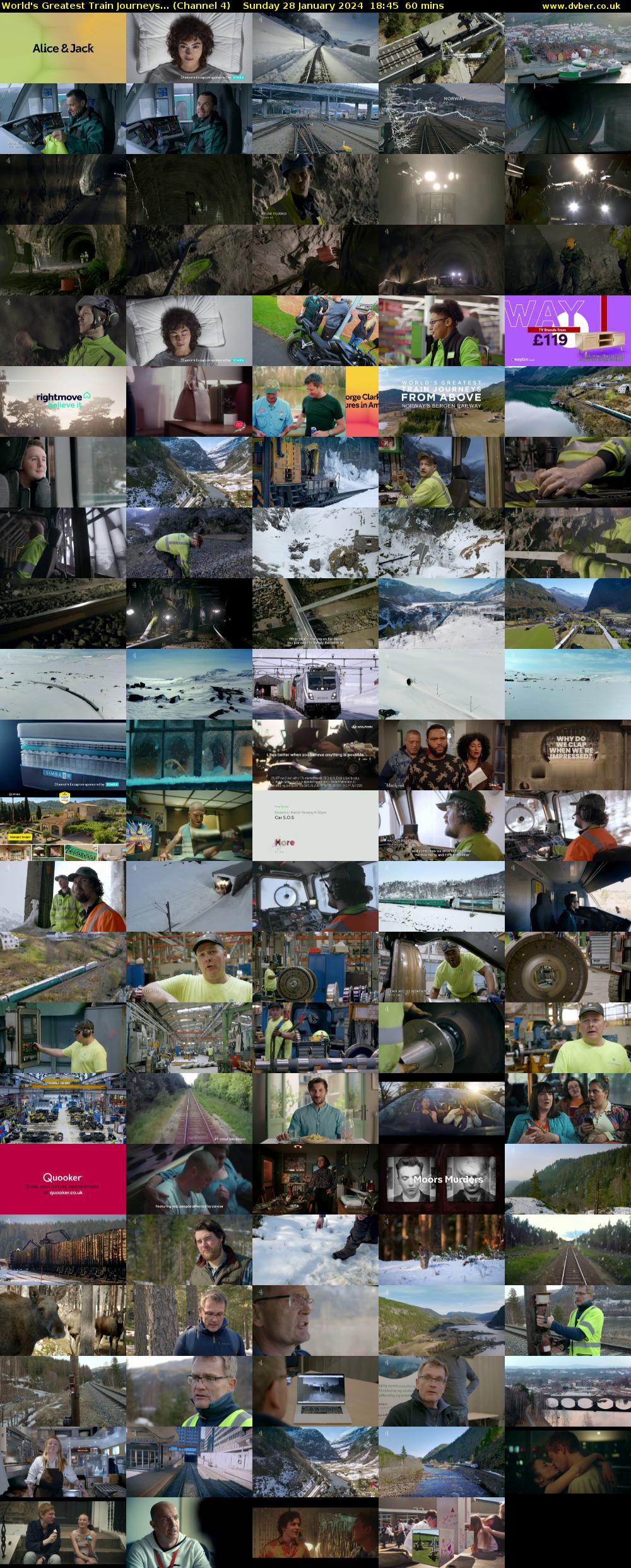 World's Greatest Train Journeys... (Channel 4) Sunday 28 January 2024 18:45 - 19:45