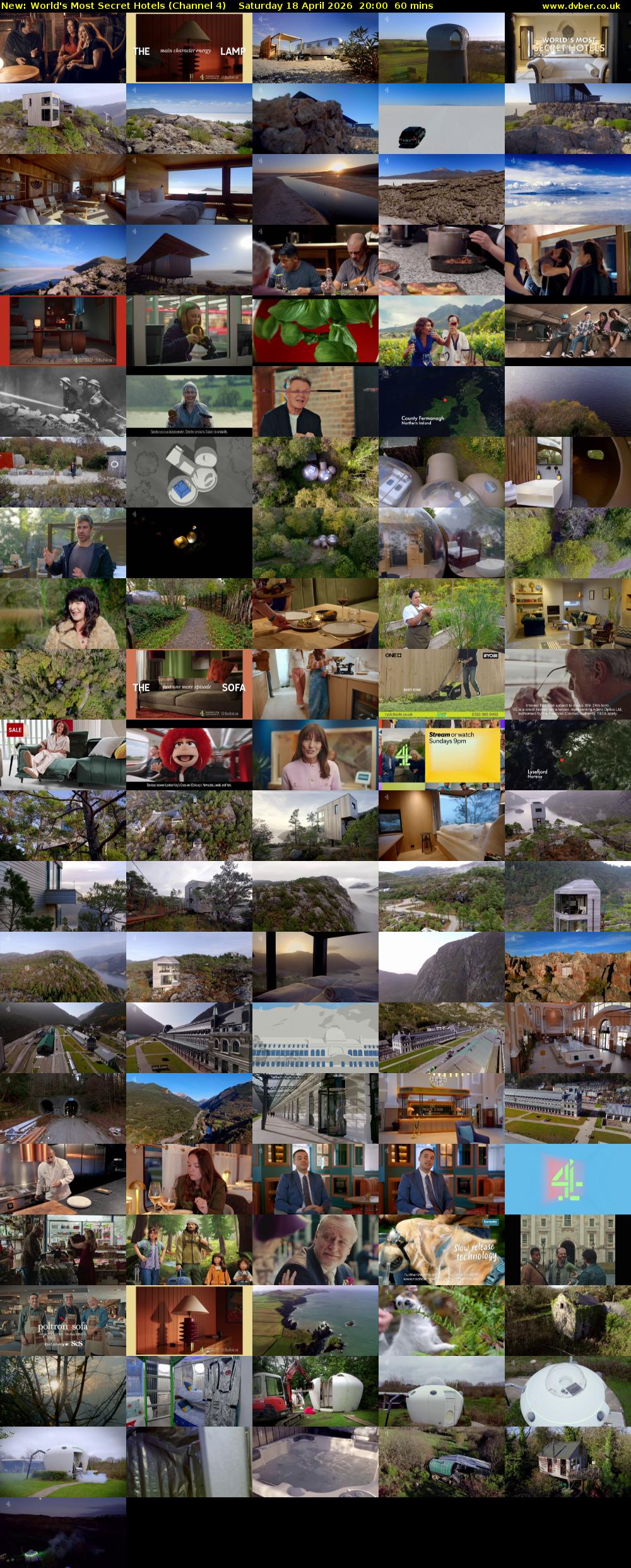 World's Most Secret Hotels (Channel 4) Saturday 18 April 2026 20:00 - 21:00