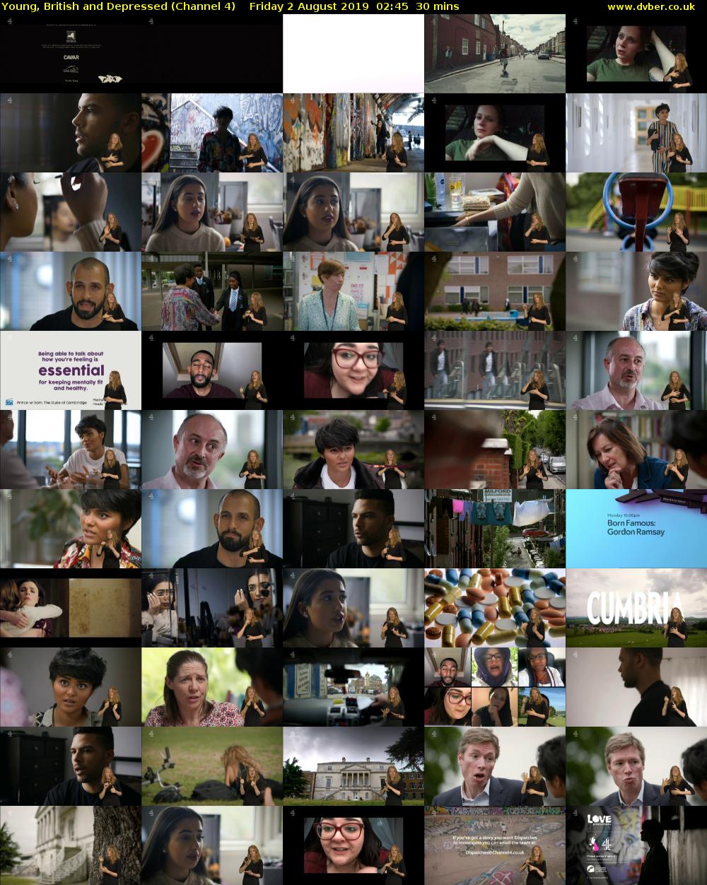 Young, British and Depressed (Channel 4) Friday 2 August 2019 02:45 - 03:15