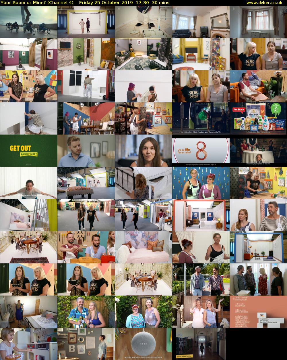 Your Room or Mine? (Channel 4) Friday 25 October 2019 17:30 - 18:00