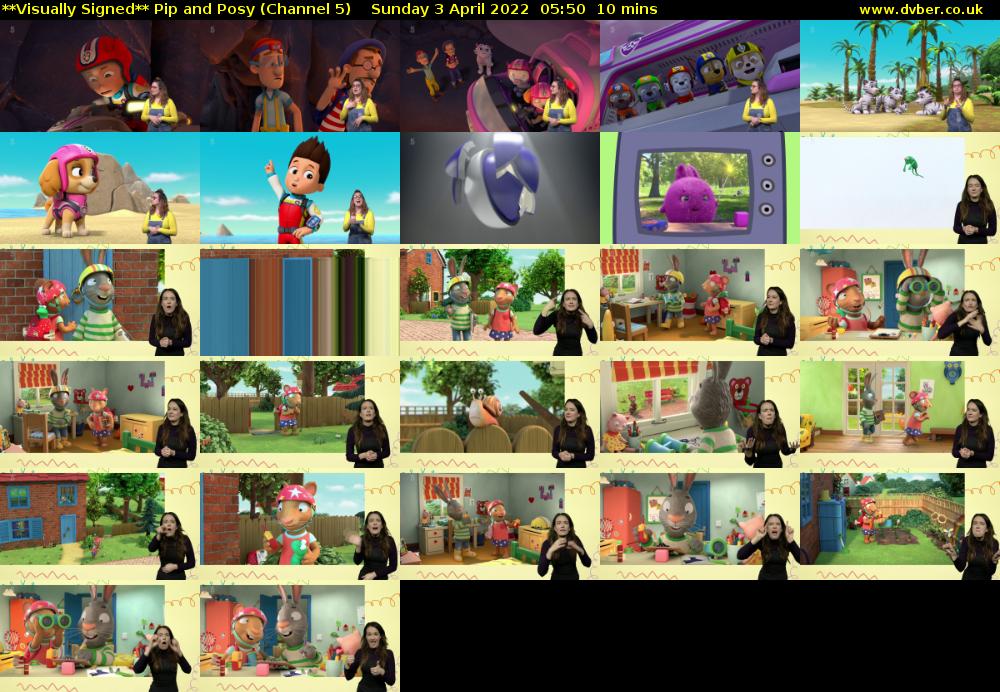 **Visually Signed** Pip and Posy (Channel 5) Sunday 3 April 2022 05:50 - 06:00