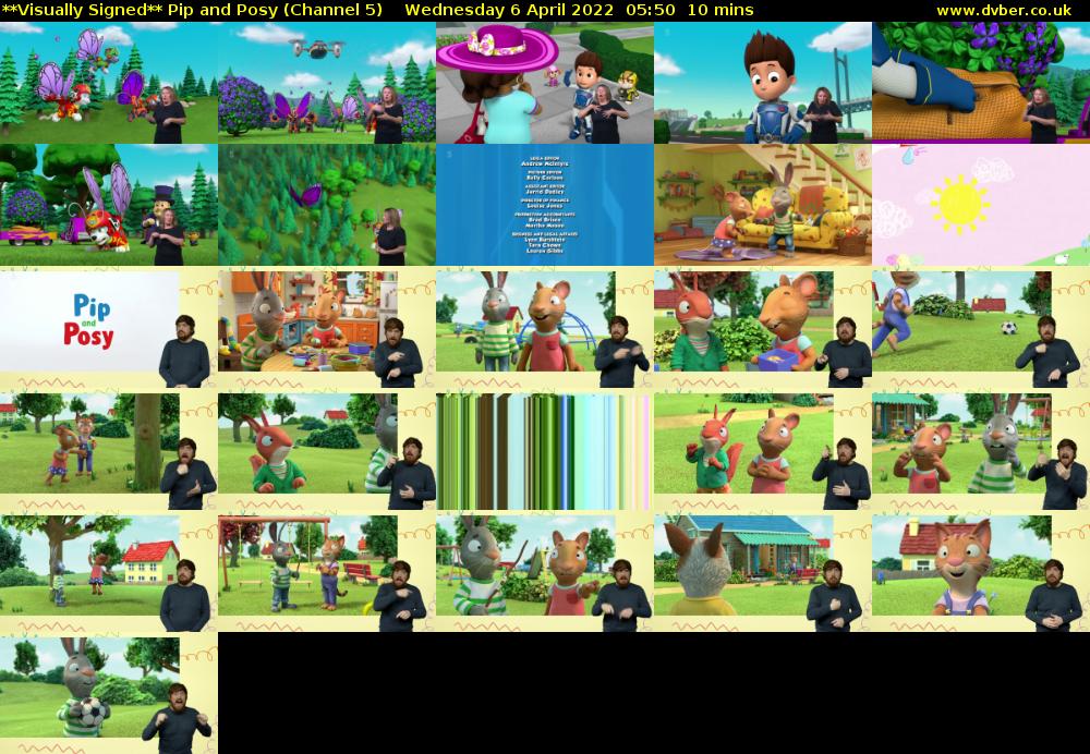 **Visually Signed** Pip and Posy (Channel 5) Wednesday 6 April 2022 05:50 - 06:00