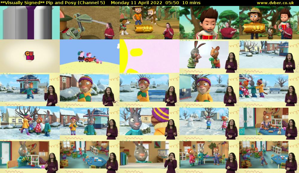 **Visually Signed** Pip and Posy (Channel 5) Monday 11 April 2022 05:50 - 06:00