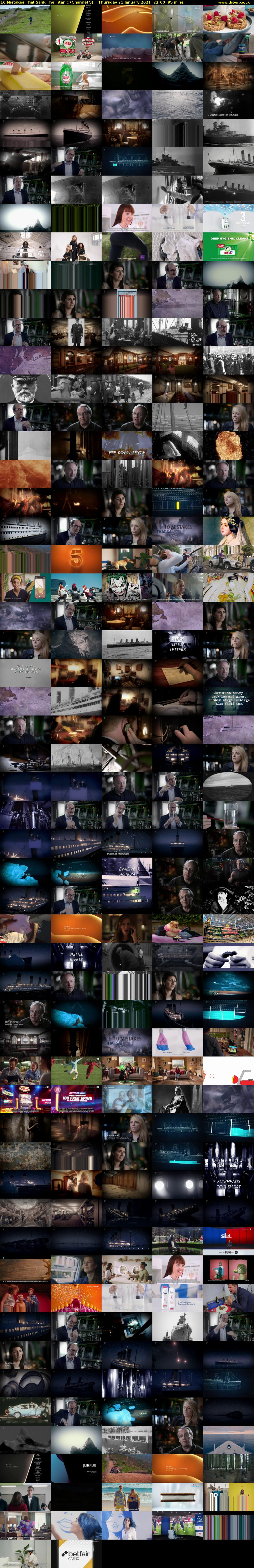10 Mistakes That Sank The Titanic (Channel 5) Thursday 21 January 2021 22:00 - 23:35