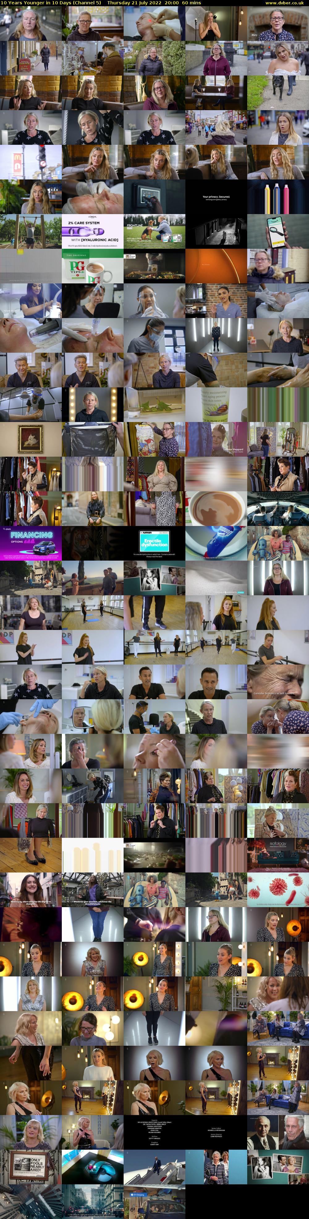 10 Years Younger in 10 Days (Channel 5) Thursday 21 July 2022 20:00 - 21:00