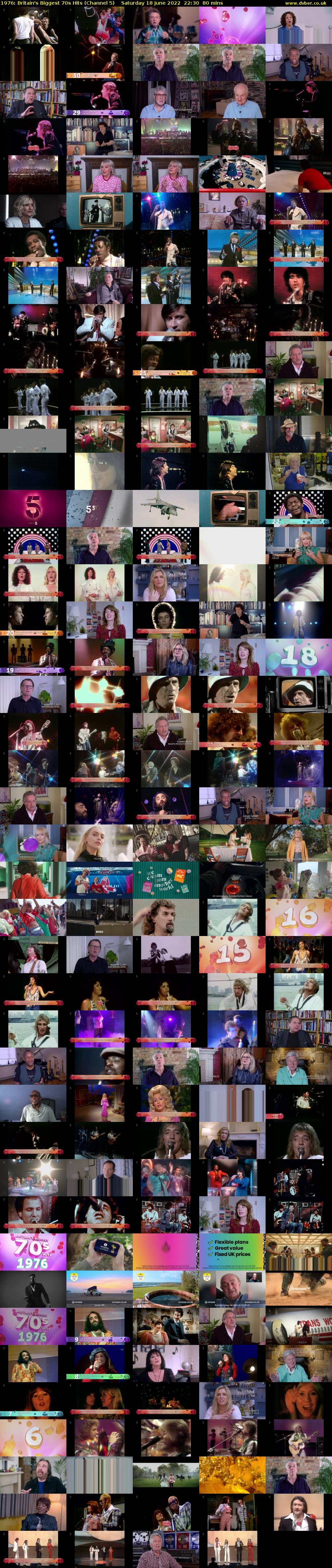 1976: Britain's Biggest 70s Hits (Channel 5) Saturday 18 June 2022 22:30 - 23:50