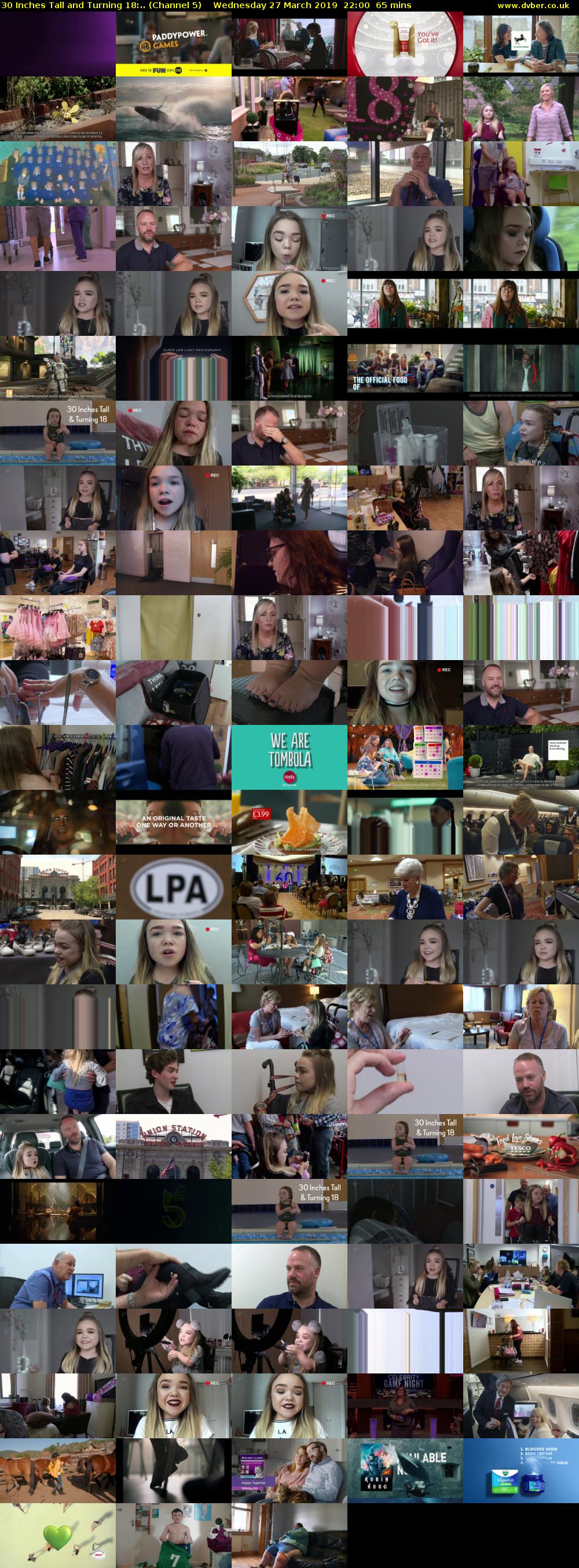 30 Inches Tall and Turning 18:.. (Channel 5) Wednesday 27 March 2019 22:00 - 23:05