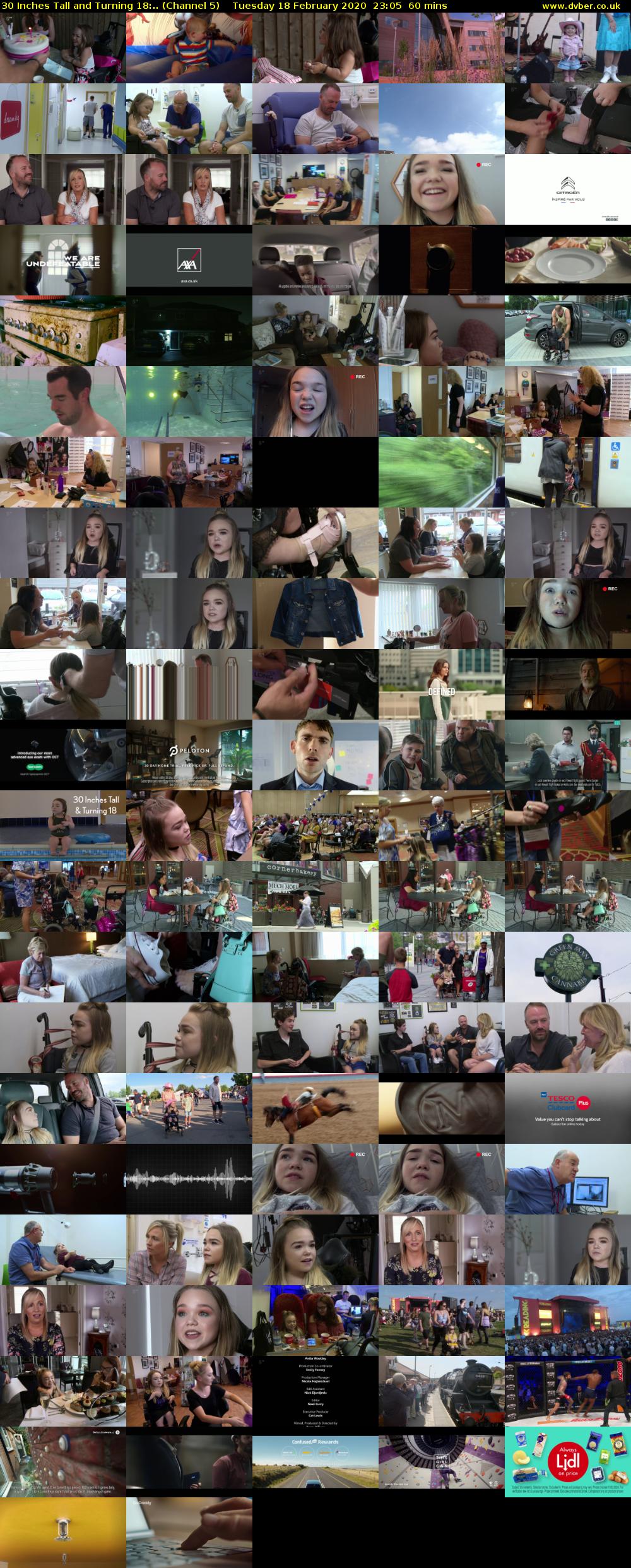 30 Inches Tall and Turning 18:.. (Channel 5) Tuesday 18 February 2020 23:05 - 00:05