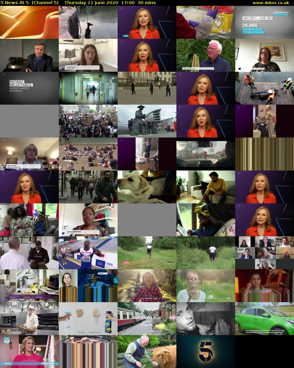 5 News At 5  (Channel 5) Thursday 11 June 2020 17:00 - 17:30