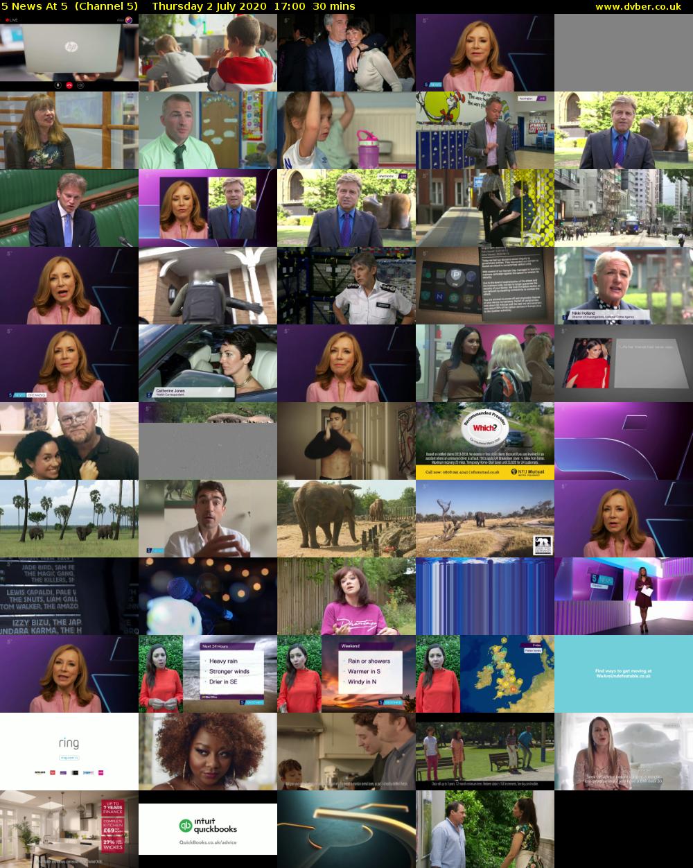5 News At 5  (Channel 5) Thursday 2 July 2020 17:00 - 17:30