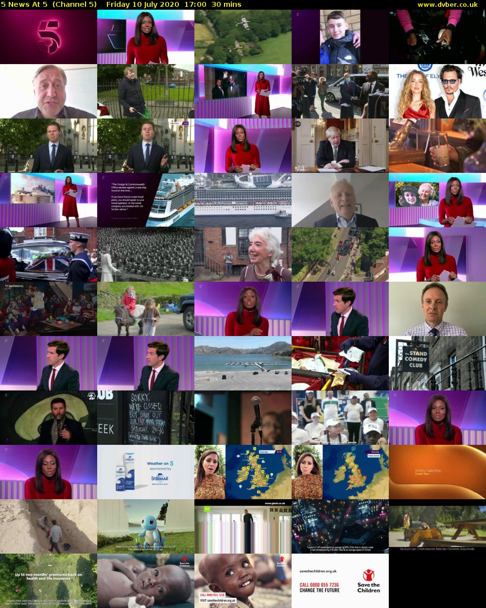 5 News At 5  (Channel 5) Friday 10 July 2020 17:00 - 17:30