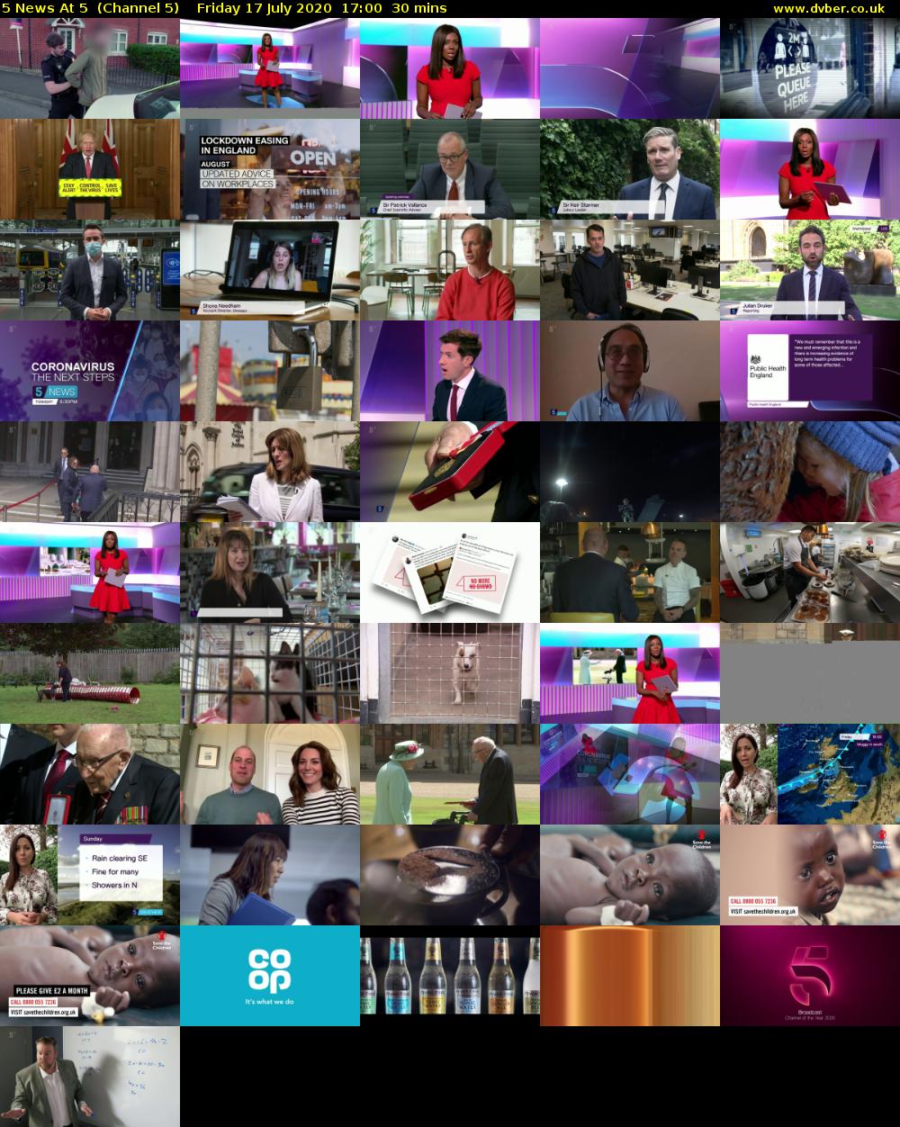 5 News At 5  (Channel 5) Friday 17 July 2020 17:00 - 17:30