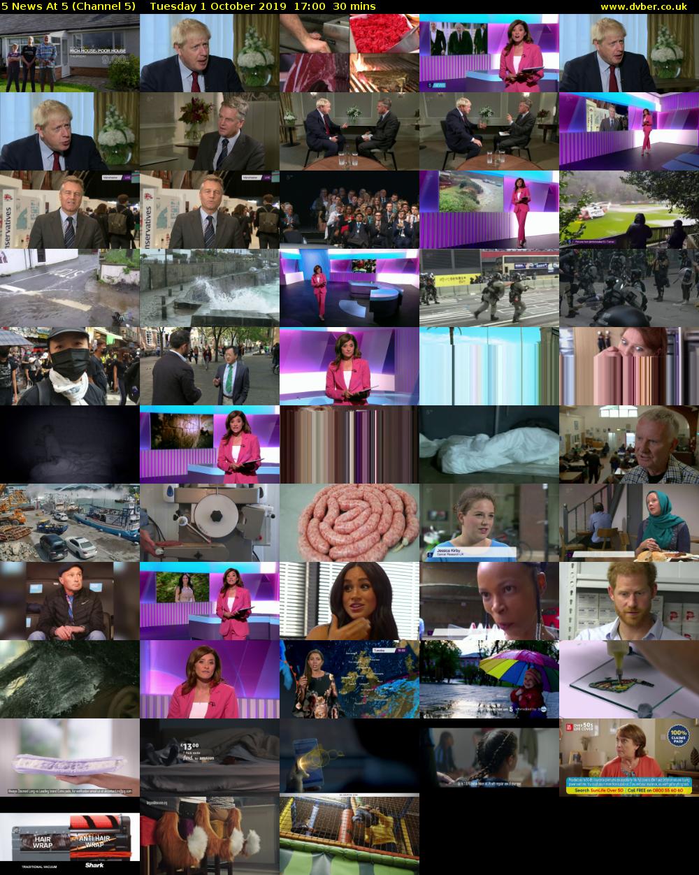 5 News At 5 (Channel 5) Tuesday 1 October 2019 17:00 - 17:30