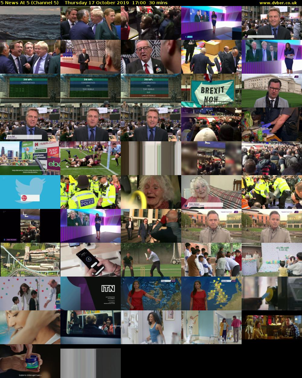 5 News At 5 (Channel 5) Thursday 17 October 2019 17:00 - 17:30