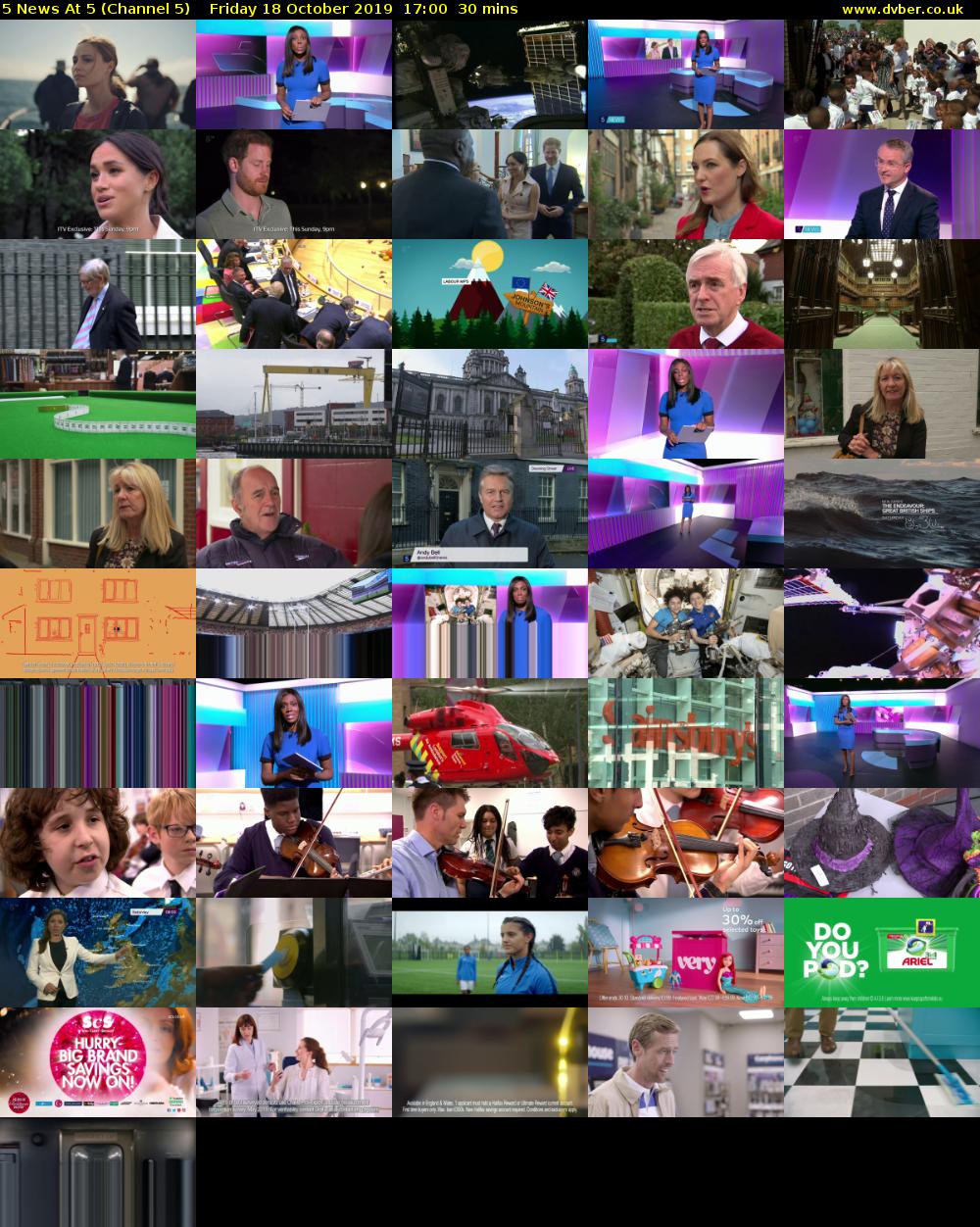 5 News At 5 (Channel 5) Friday 18 October 2019 17:00 - 17:30
