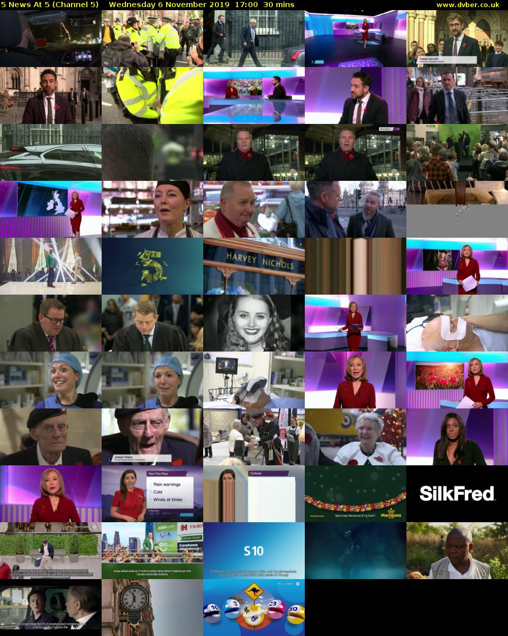 5 News At 5 (Channel 5) Wednesday 6 November 2019 17:00 - 17:30