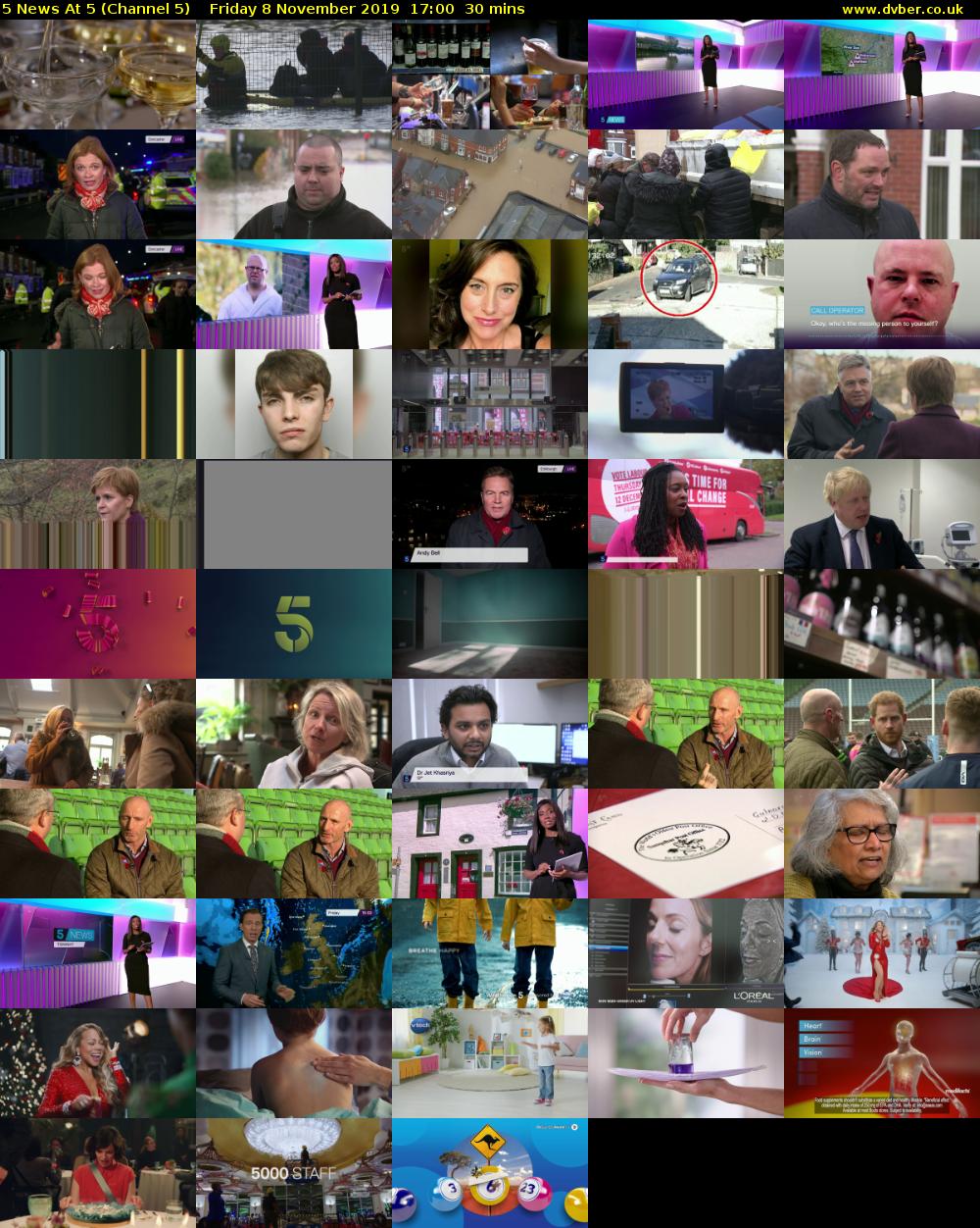 5 News At 5 (Channel 5) Friday 8 November 2019 17:00 - 17:30