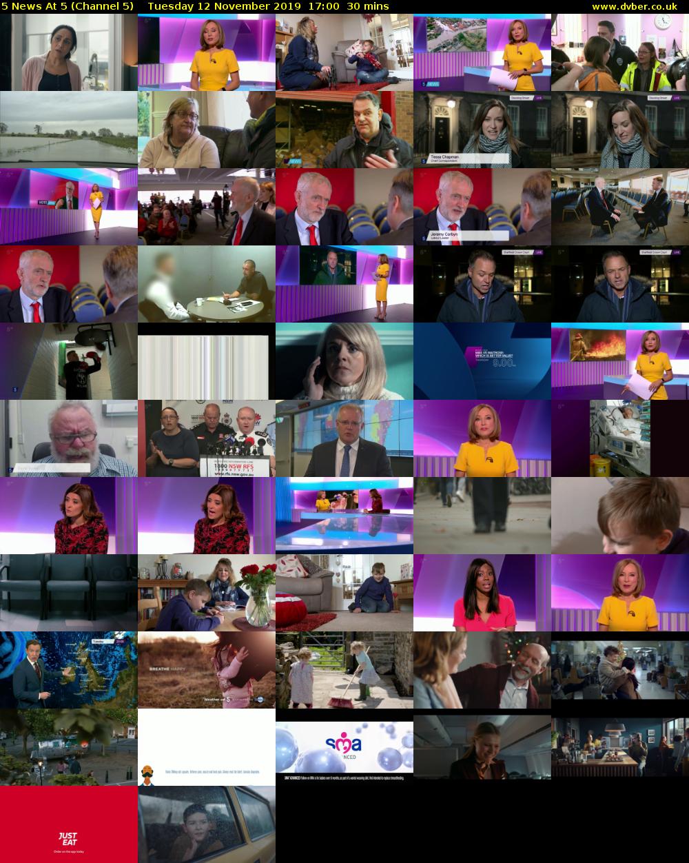 5 News At 5 (Channel 5) Tuesday 12 November 2019 17:00 - 17:30